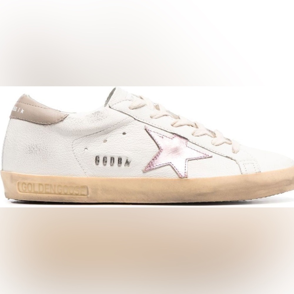 Golden Goose Superstar Sneakers, Distressed, Genuine Leather, Antique Pink